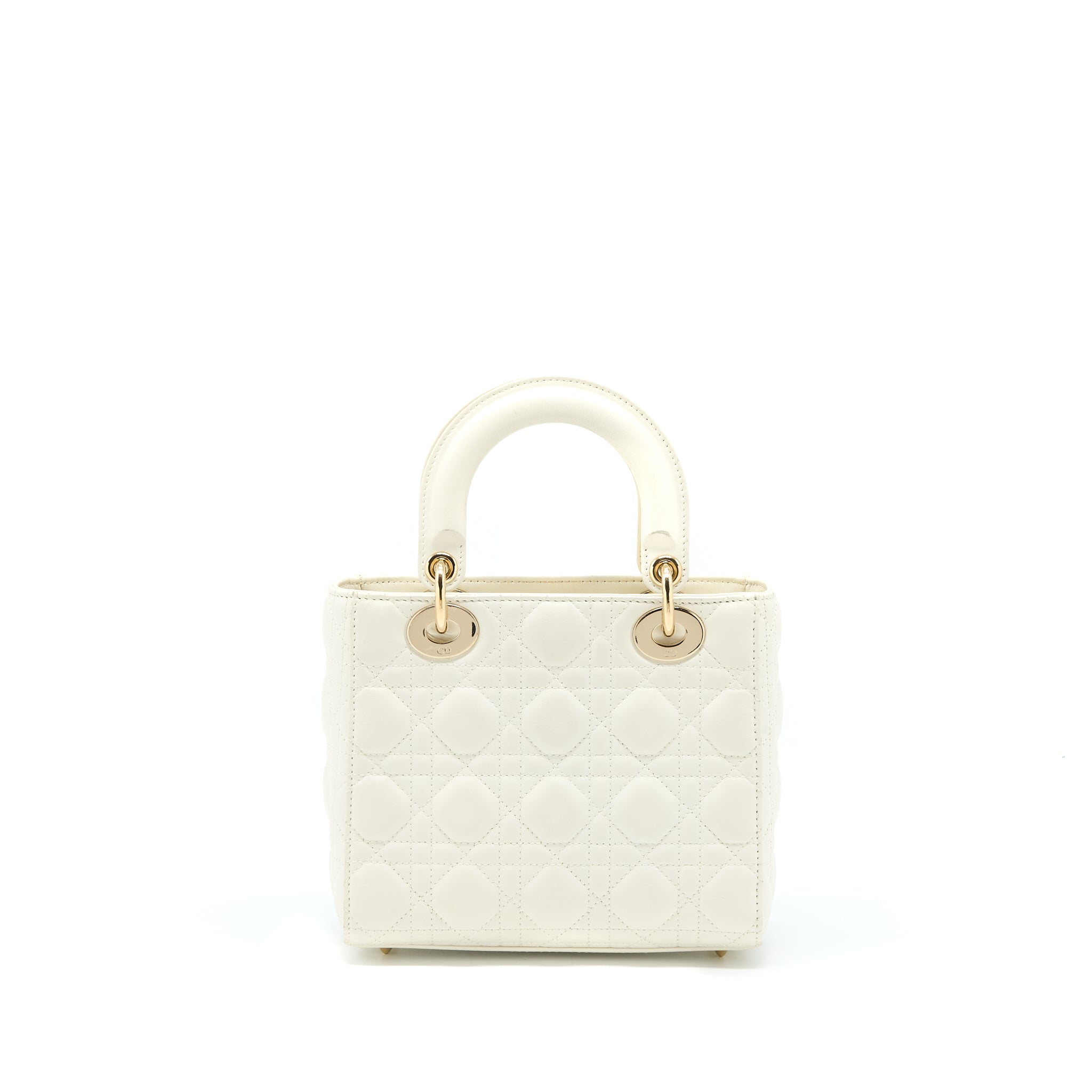 DIOR SMALL LADY DIOR LAMBSKIN WHITE LGHW