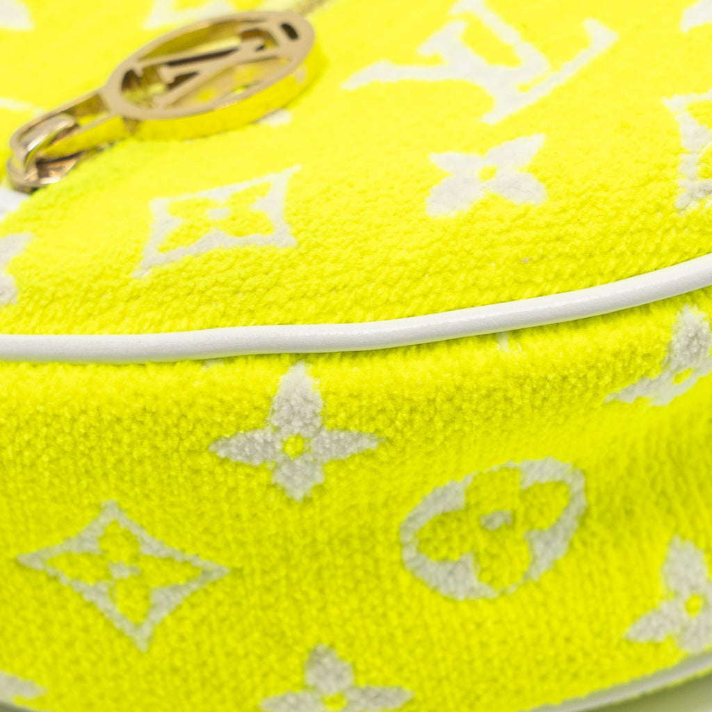 LOUIS VUITTON LOOP PM HALF-MOON BAGUETTE JACQUARD MONOGRAM YELLOW/WHITE GHW