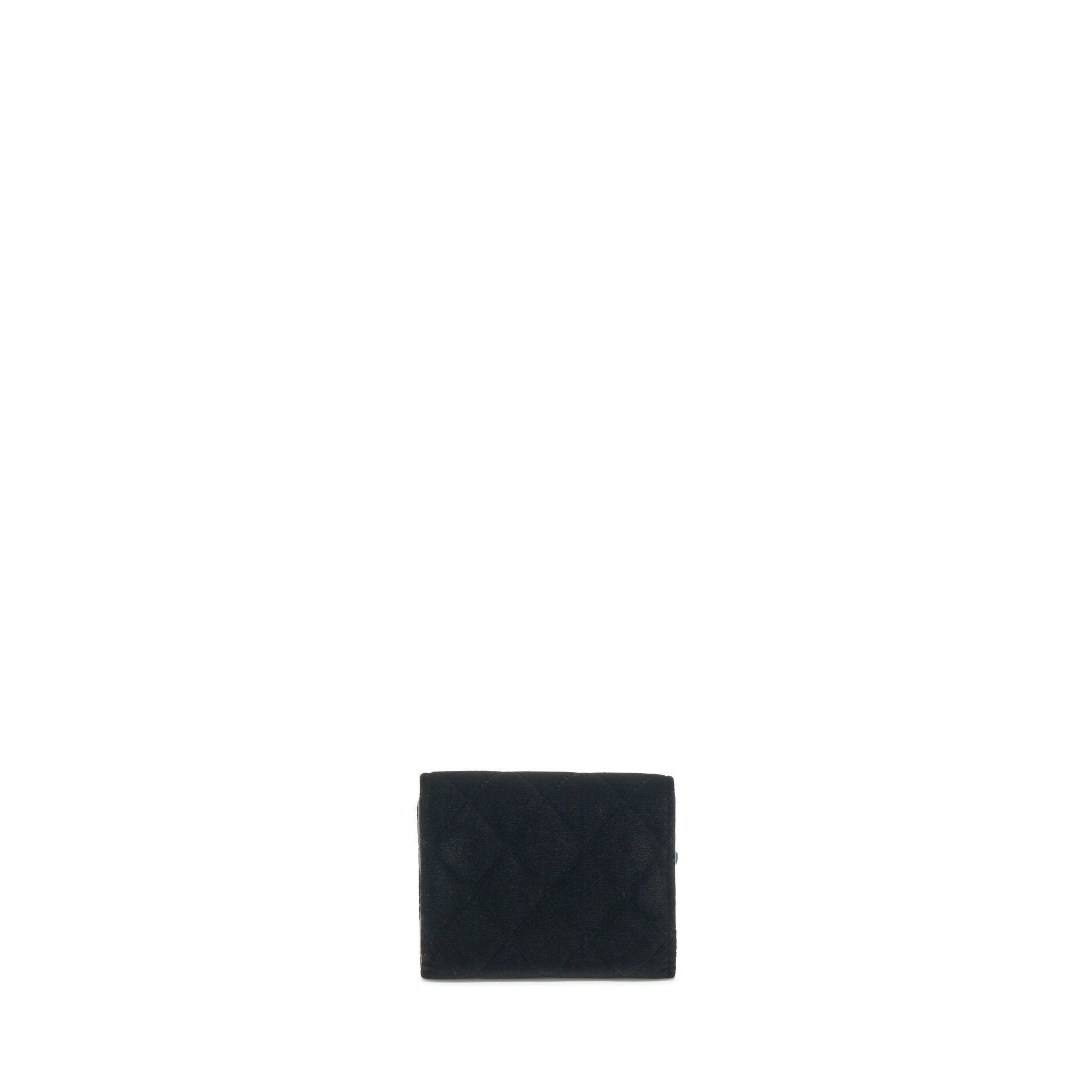 CHANEL SMALL FLAP WALLET VELVET BLACK LGHW