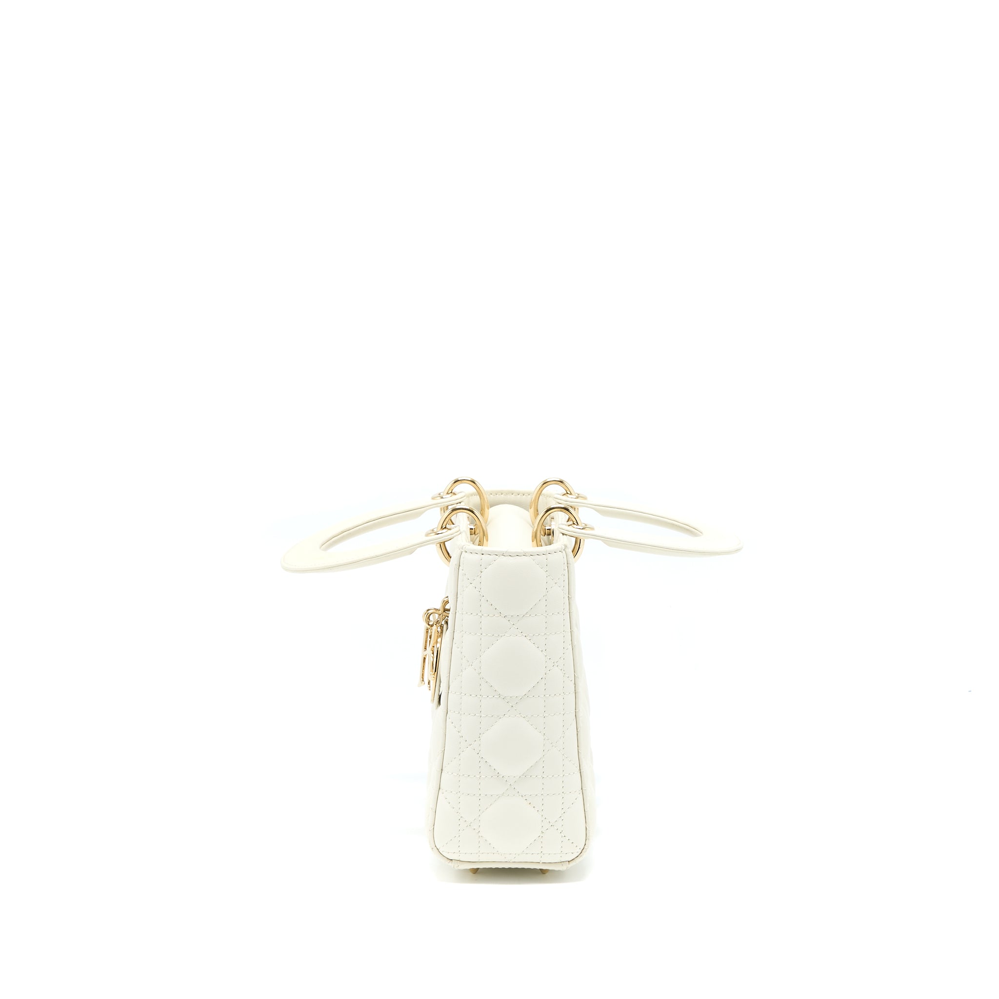 DIOR SMALL LADY DIOR LAMBSKIN WHITE LGHW