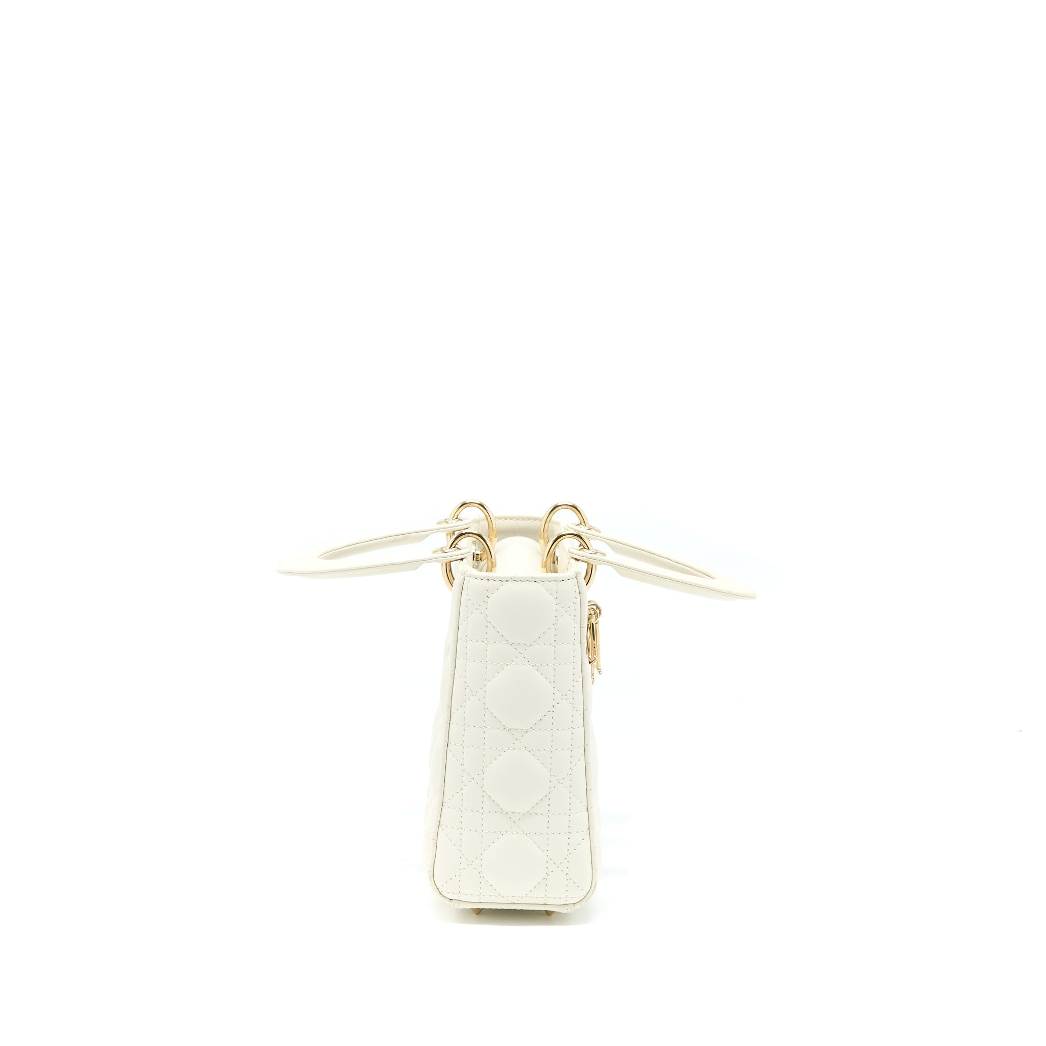 DIOR SMALL LADY DIOR LAMBSKIN WHITE LGHW