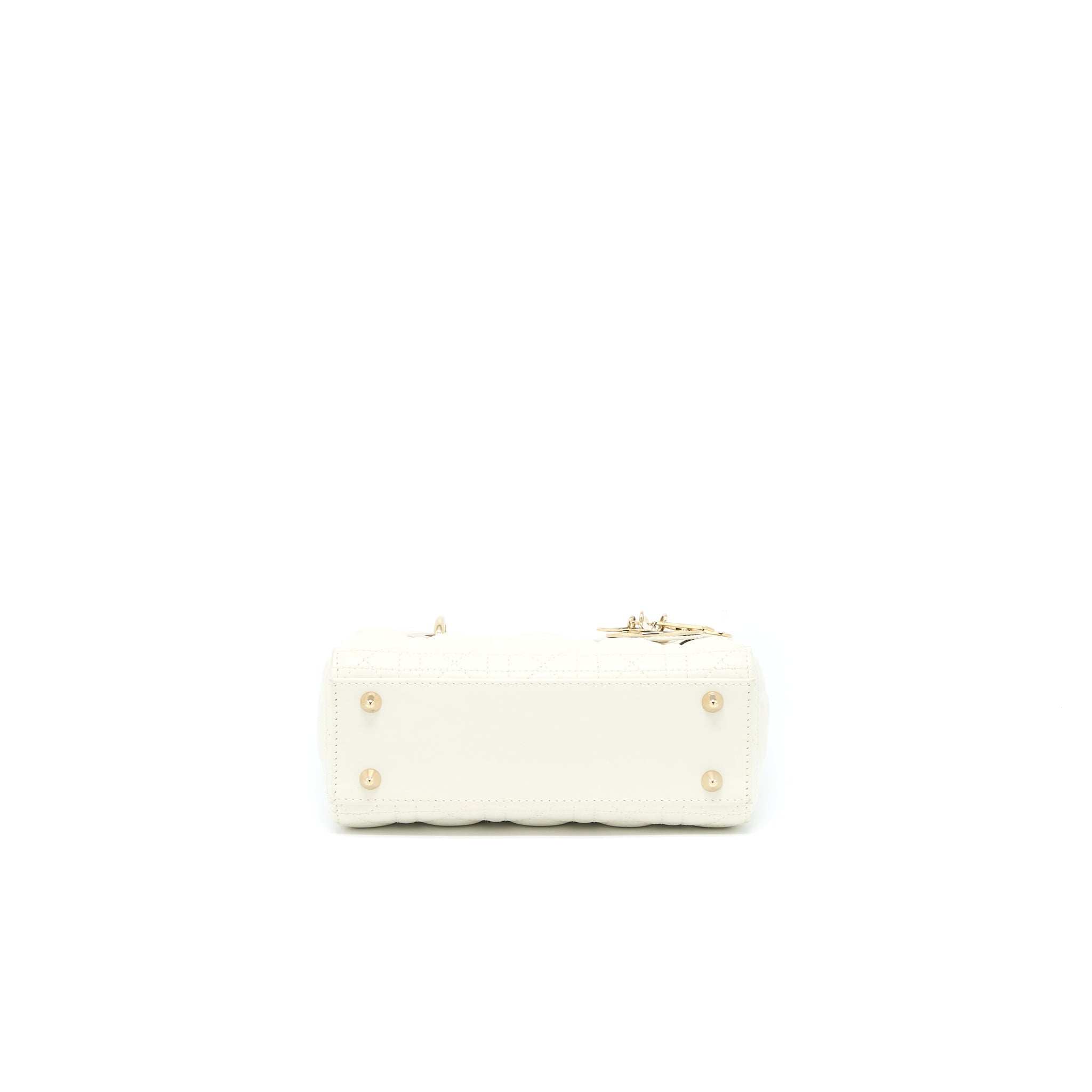 DIOR SMALL LADY DIOR LAMBSKIN WHITE LGHW
