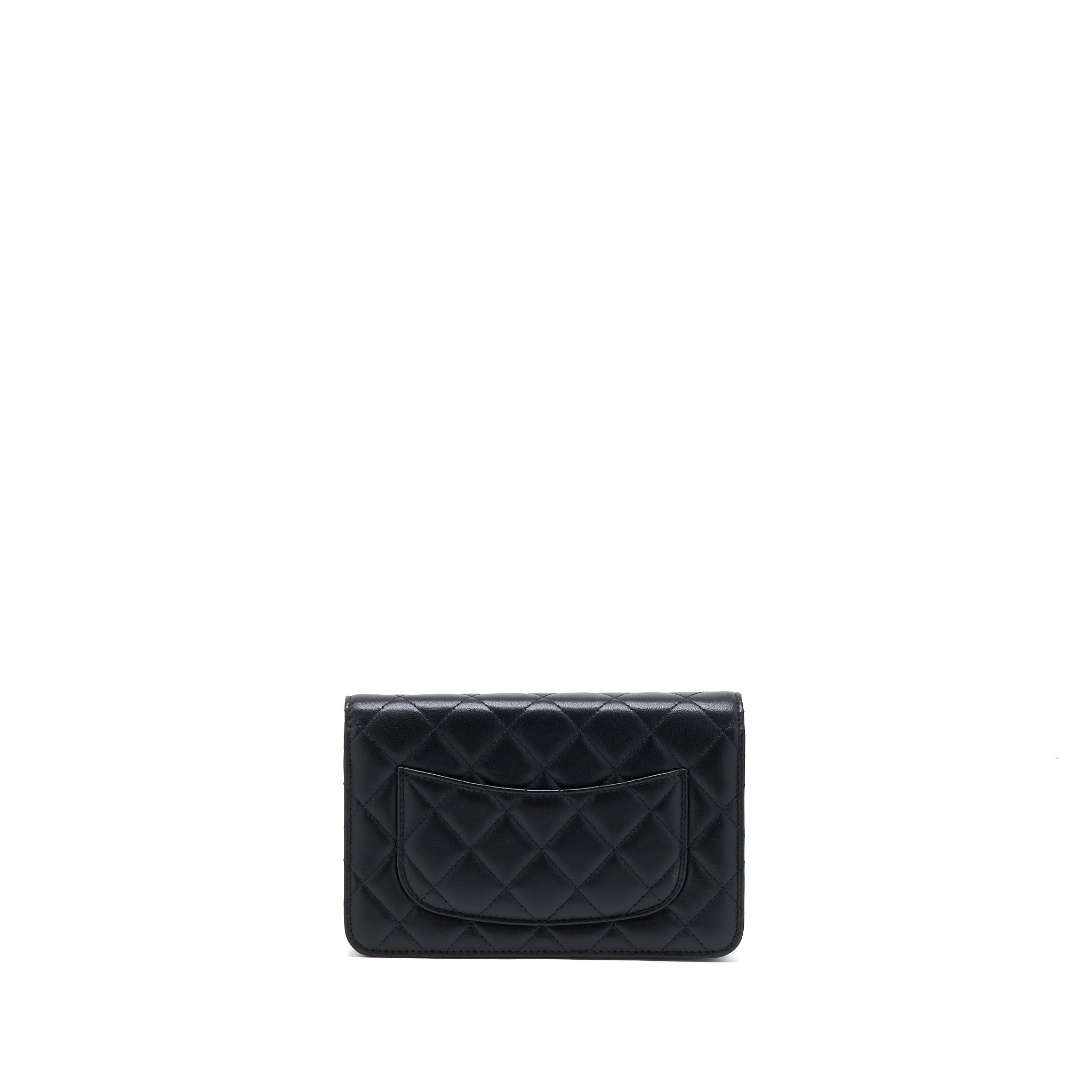 CHANEL CLASSIC WALLET ON CHAIN LAMBSKIN BLACK SHW (MICROCHIP)