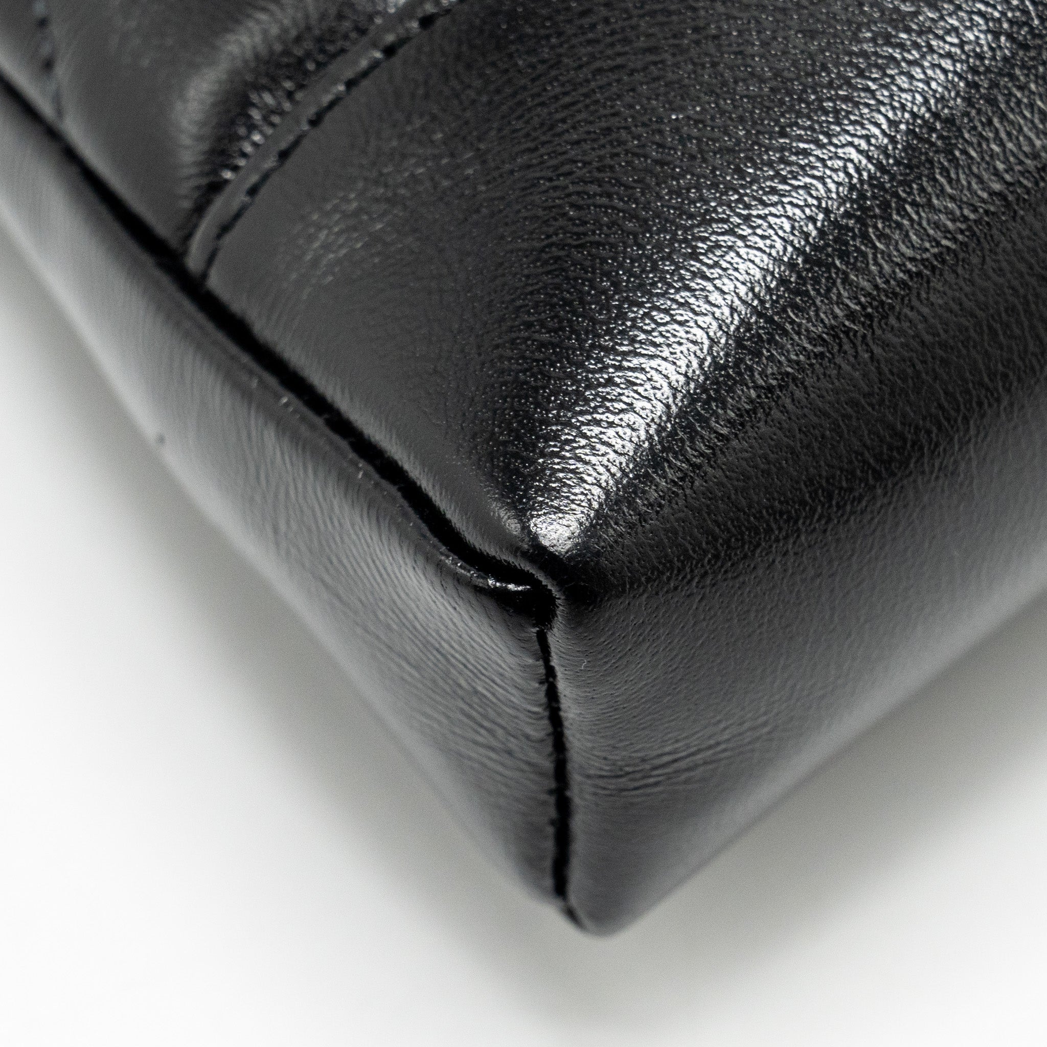 CHANEL MINI 31 CLUTCH WITH CHAIN SHINY LAMBSKIN BLACK LGHW (MICROCHIP)