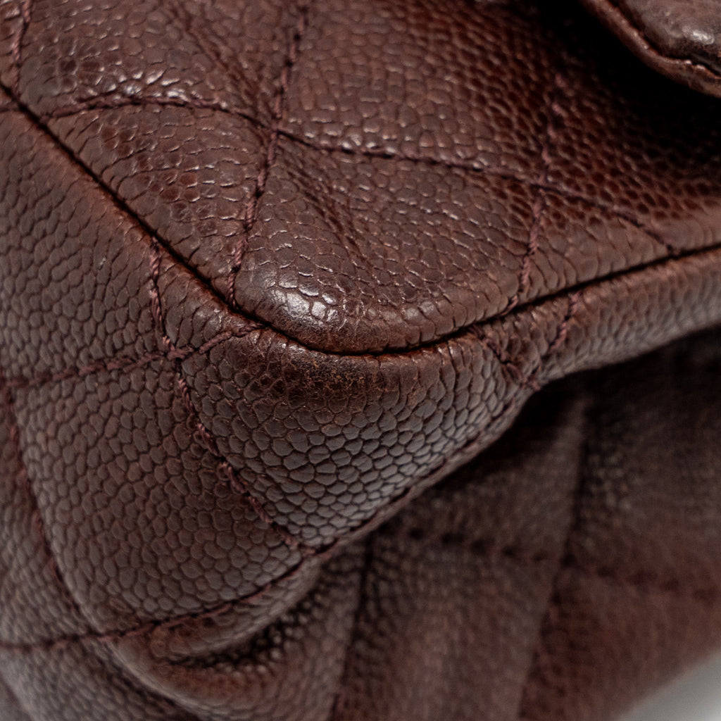 CHANEL SMALL 2.55 REISSUE DOUBLE FLAP BAG SHINY GRAINED CALFSKIN BURGUNDY SHW