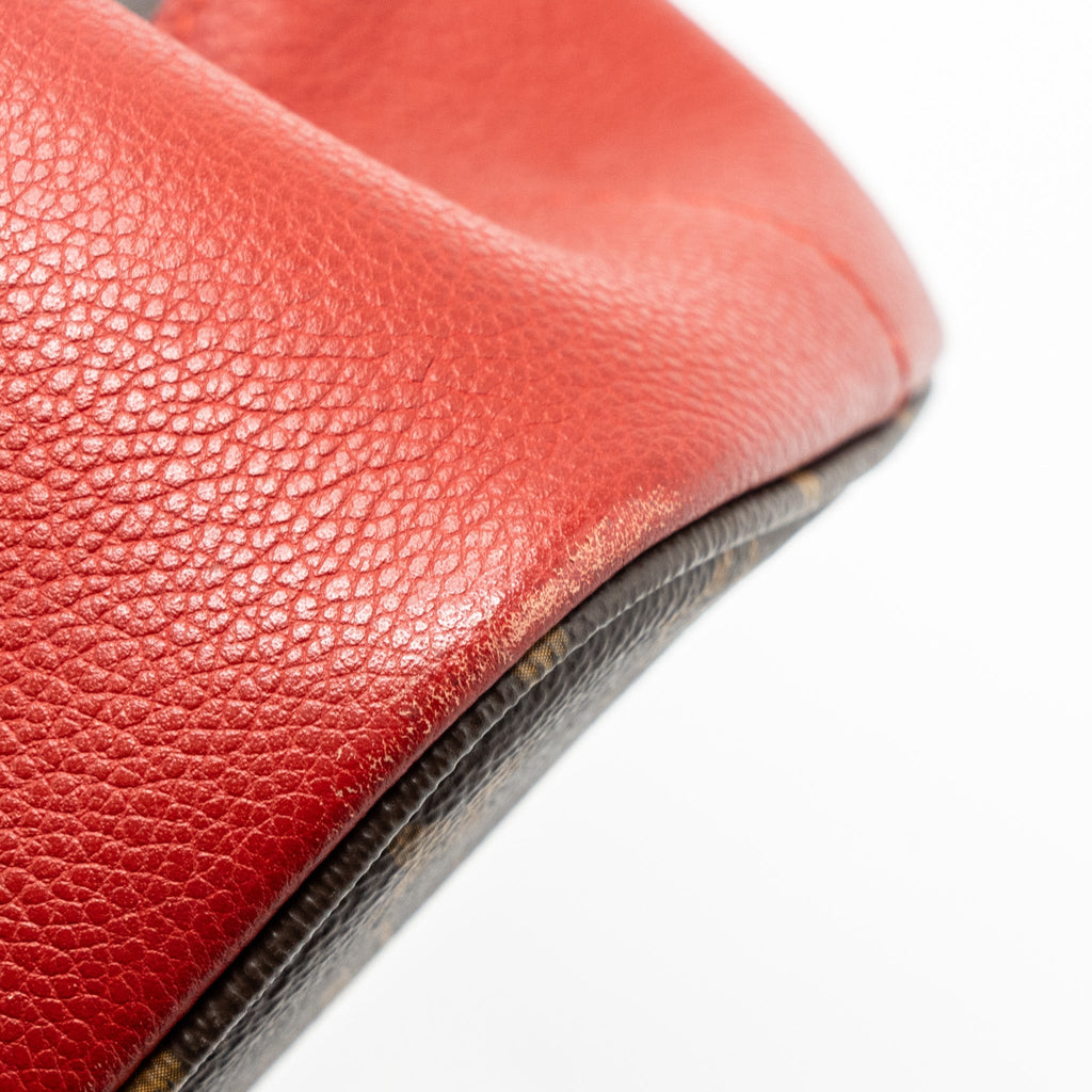 LOUIS VUITTON TOP HANDLE TOTE BAG MONOGRAM CANVAS / RED GHW