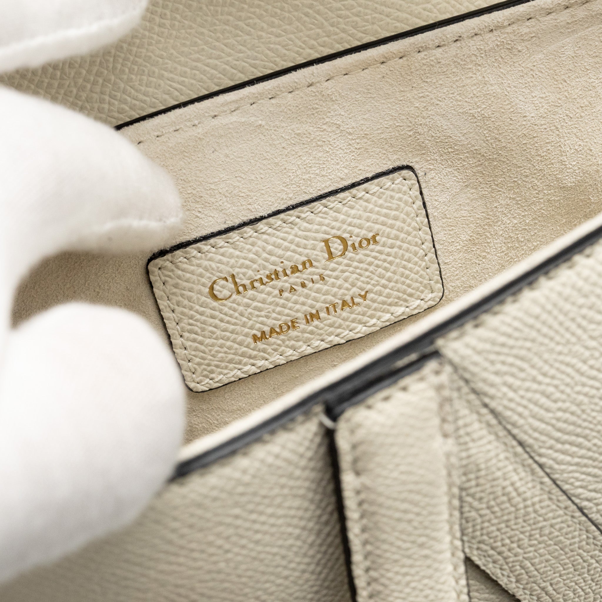 DIOR MINI SADDLE BAG CALFSKIN WHITE GHW