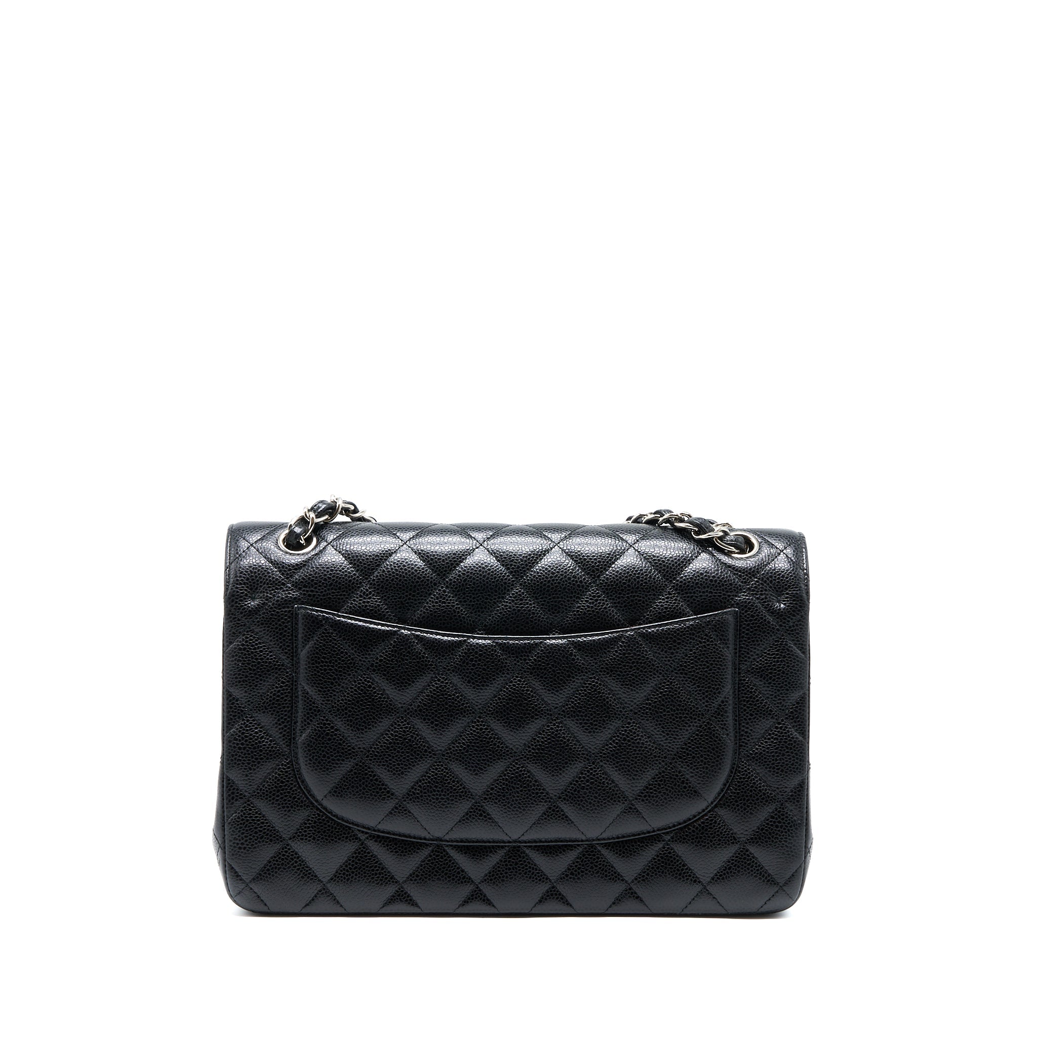 CHANEL CLASSIC JUMBO DOUBLE FLAP BAG CAVIAR BLACK SHW