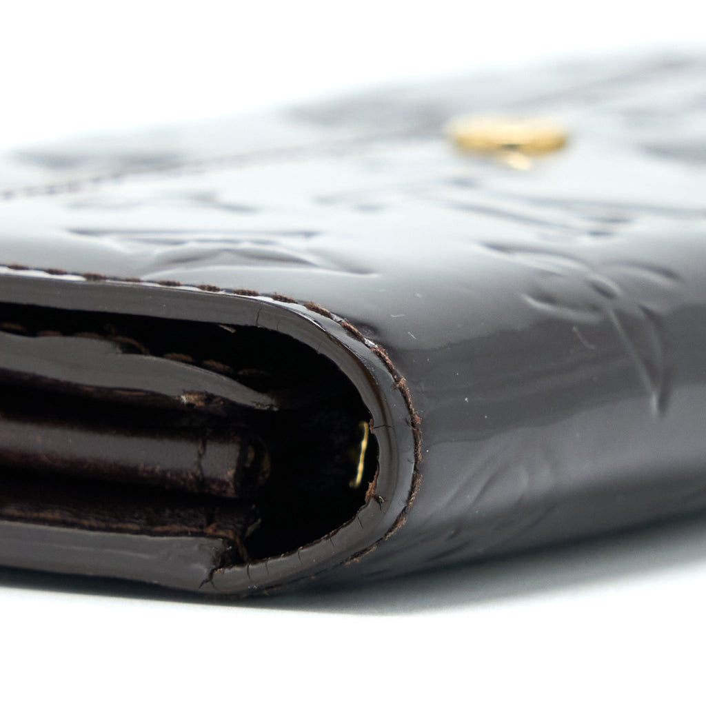 LOUIS VUITTON SARAH LONG WALLET VERNIS AMARANTE GHW
