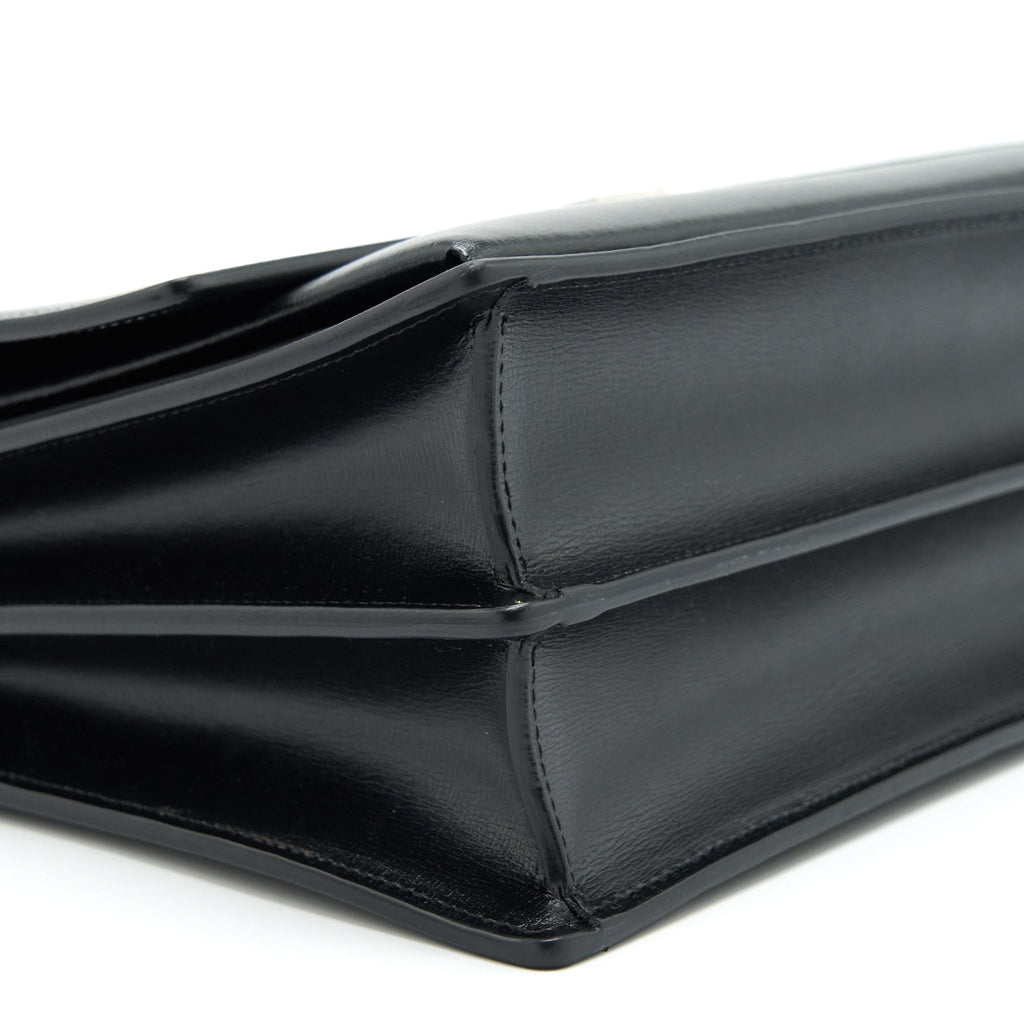 SAINT LAURENT/YSL MEDIUM SUNSET BAG CALFSKIN BLACK SHW