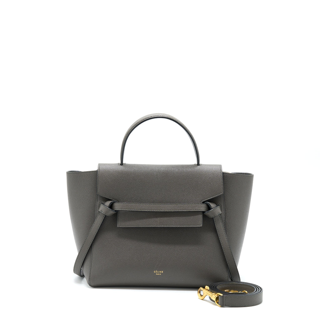 CELINE BELT BAG GRAINED CALFSKIN GREY GHW