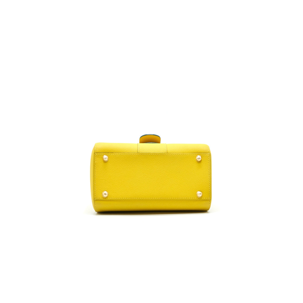 DELVAUX MINI BRILLIANT BAG IN YELLOW WITH RGHW