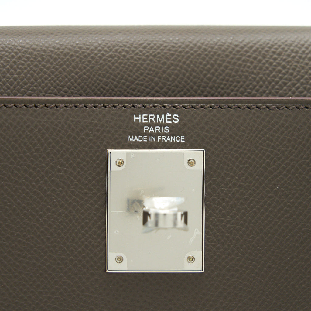 HERMES KELLY 28 EPSOM GRIS ETAIN SHW