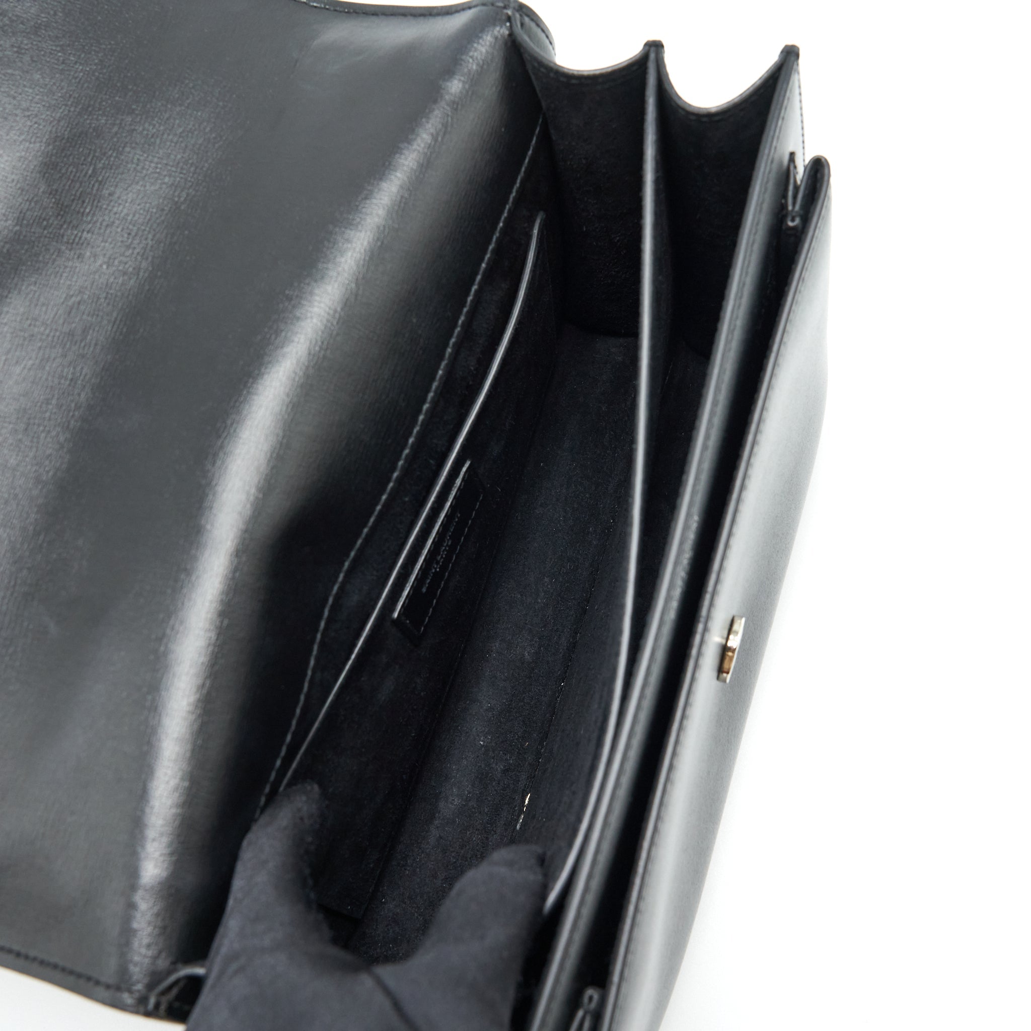 SAINT LAURENT/YSL MEDIUM SUNSET BAG CALFSKIN BLACK SHW