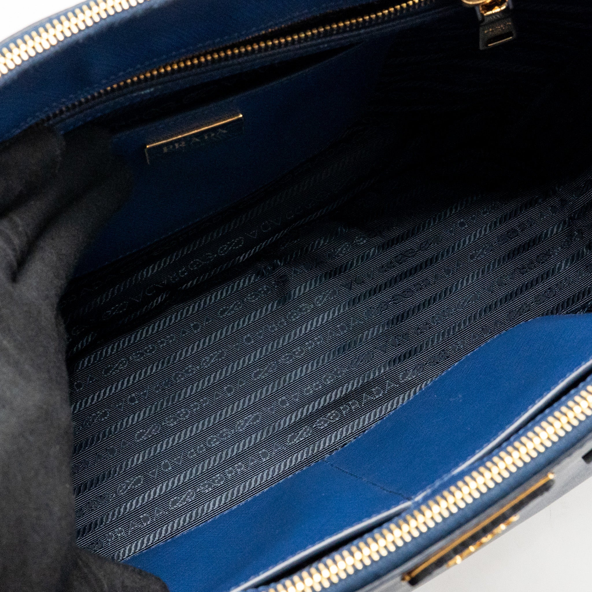 PRADA LARGE SAFFIANO TOTE BAG GALLERIA SAFFIANO LEATHER BLUETTE GHW