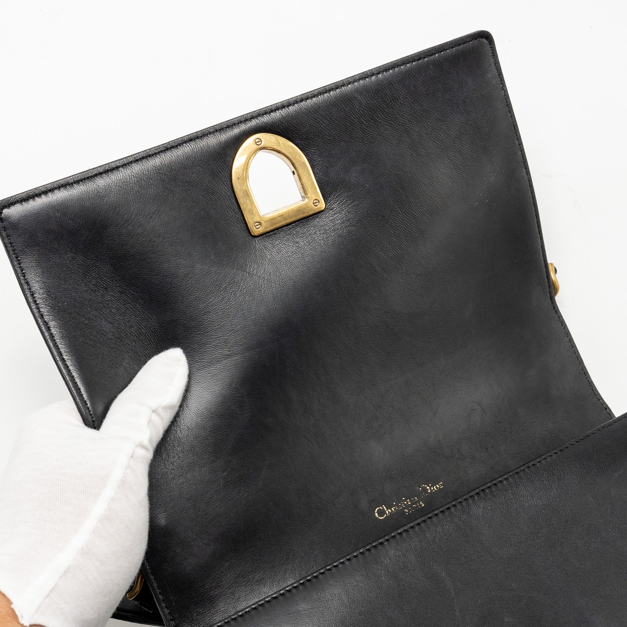 DIOR MEDIUM STUDDED DIORAMA LAMBSKIN BLACK GHW
