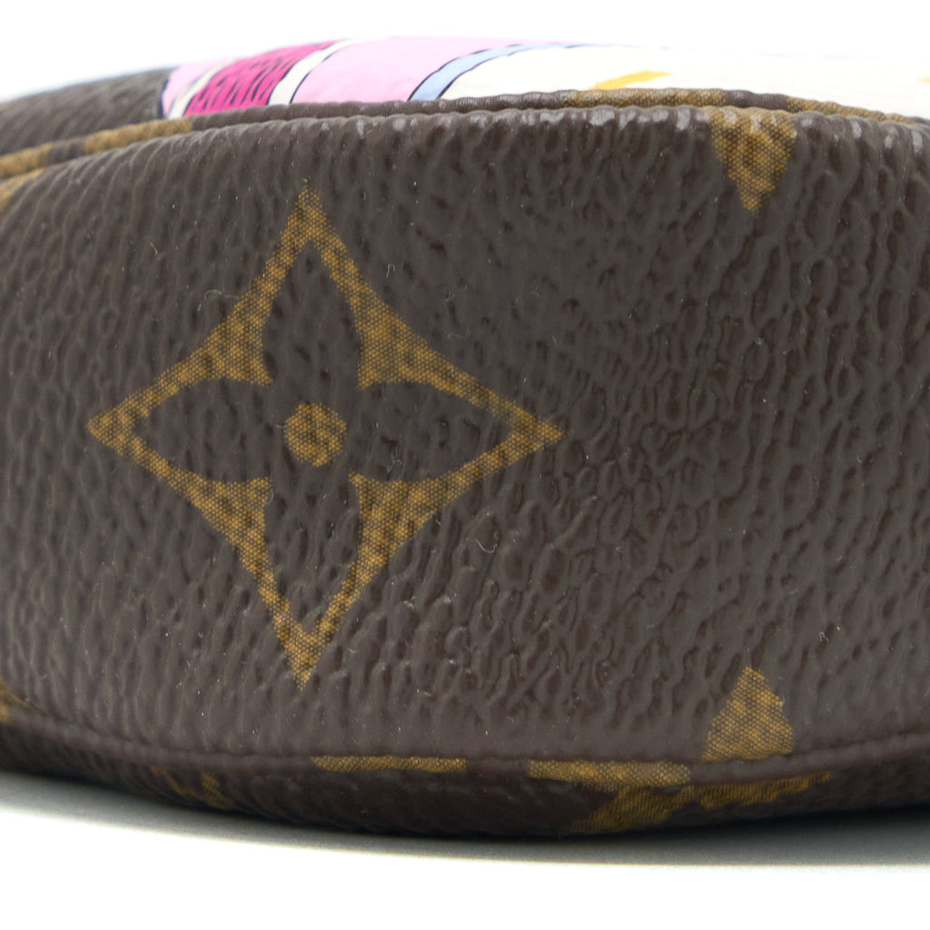 LOUIS VUITTON MINI POCHETTE ACCESSORIES MONOGRAM CANVAS/BLUE GHW