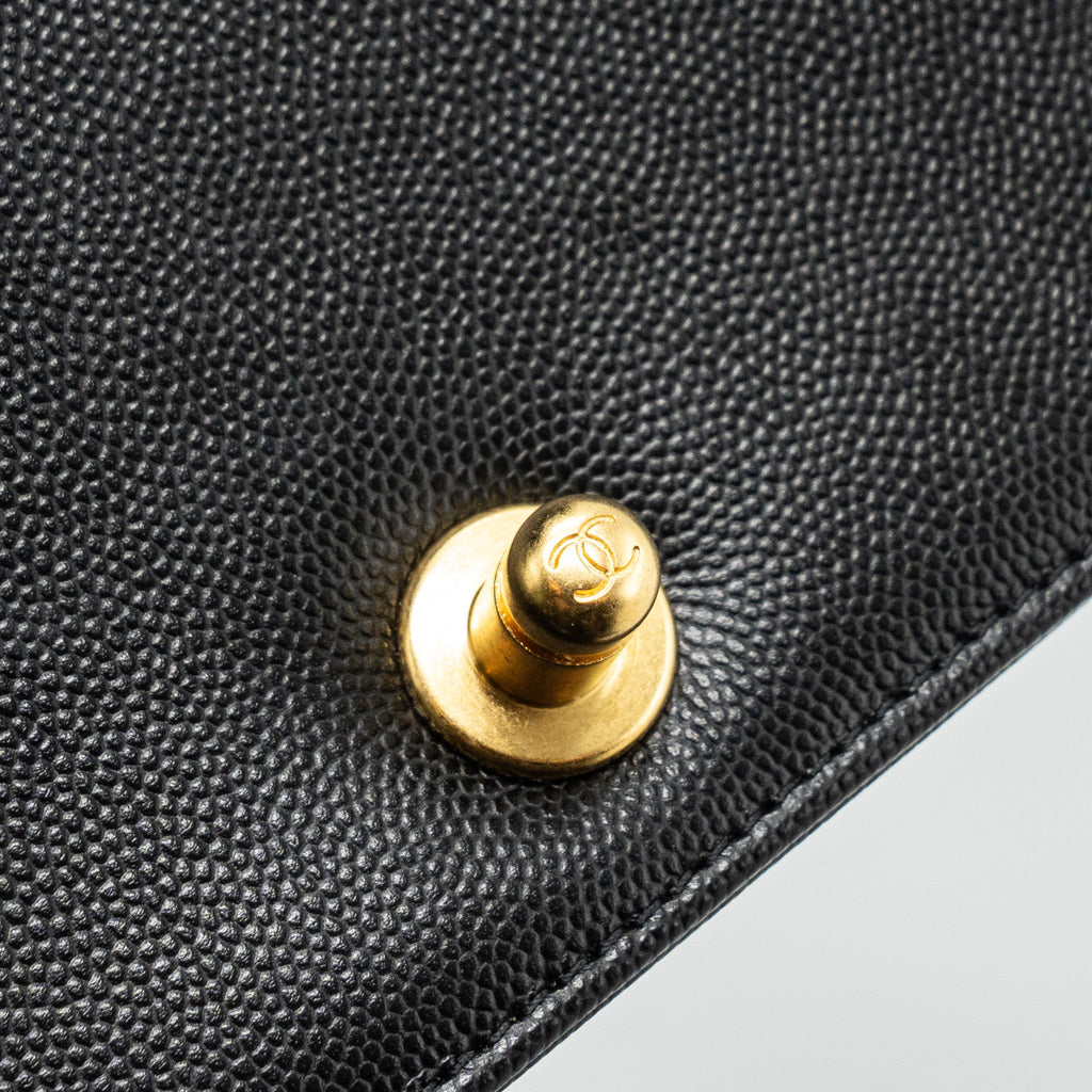 CHANEL SMALL BOY BAG CAVIAR BLACK GHW (MICROCHIP)