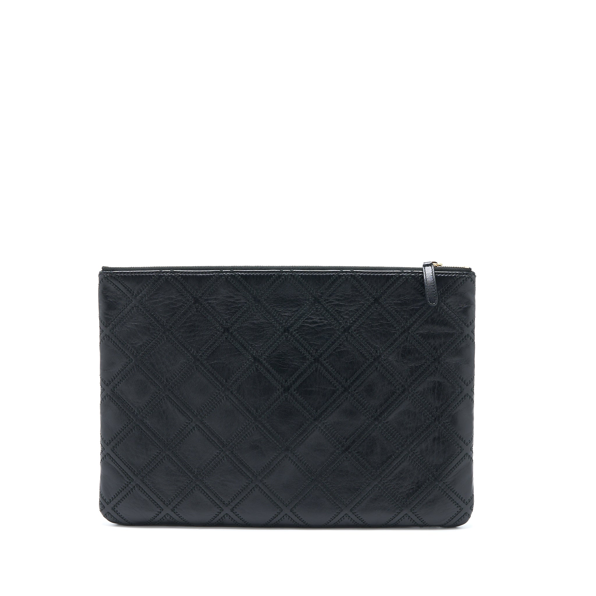 CHANEL QUILTED POUCH WITH TASSEL BLACK LGHW