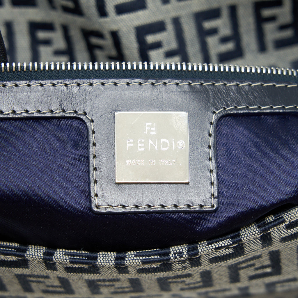 FENDI VINTAGE BAGUETTE SHOULD BAG FABRIC BLACK/GREY SHW