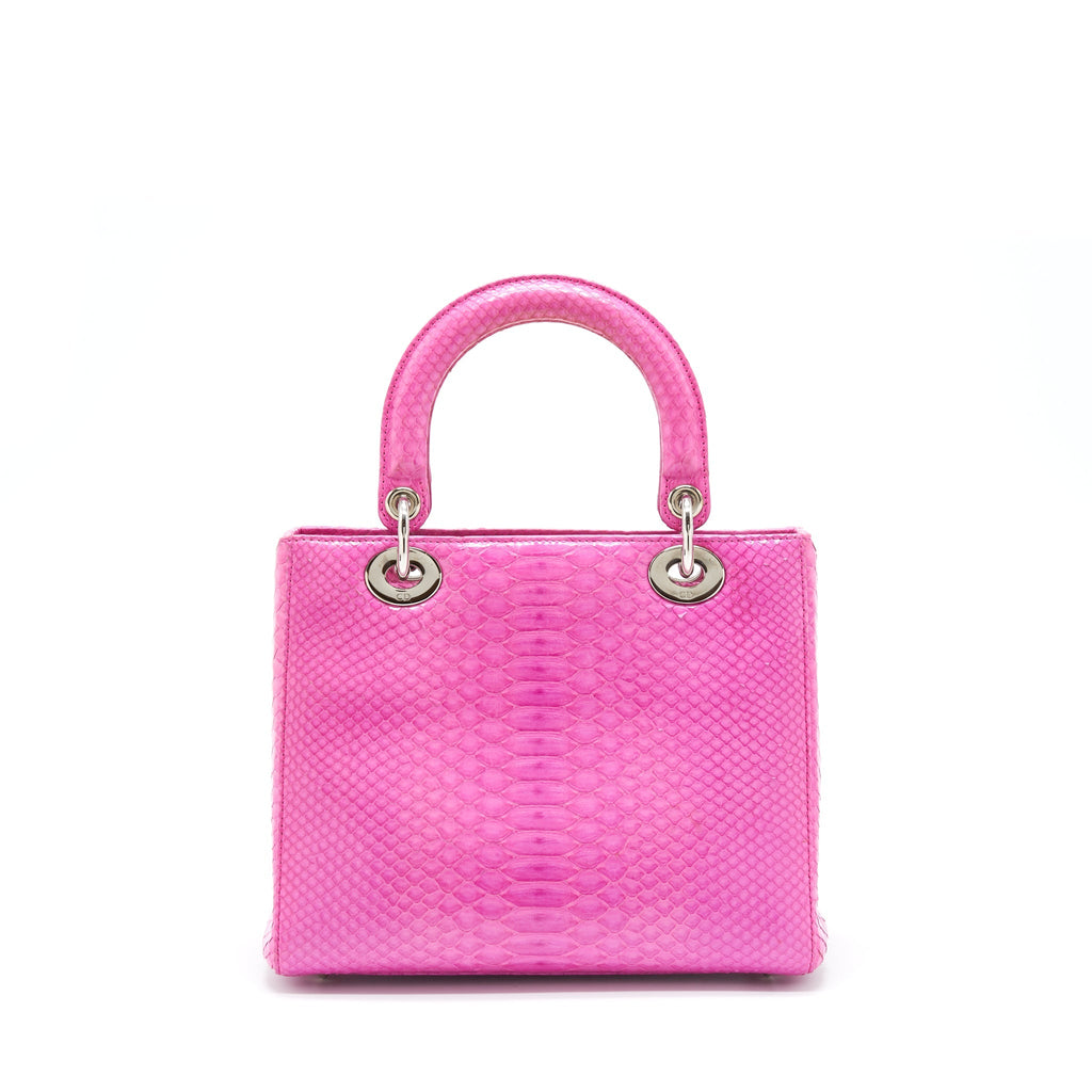 DIOR MEDIUM LADY DIOR PYTHON PINK SHW