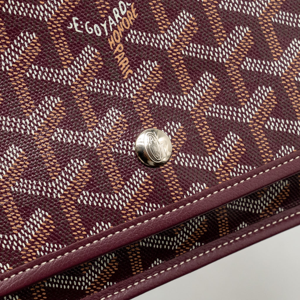 GOYARD PLUMET WALLET CLUTCH GOYARDINE CANVAS/LEATHER BURGUNDY SHW