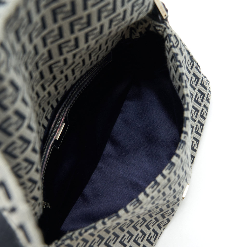 FENDI VINTAGE BAGUETTE SHOULD BAG FABRIC BLACK/GREY SHW