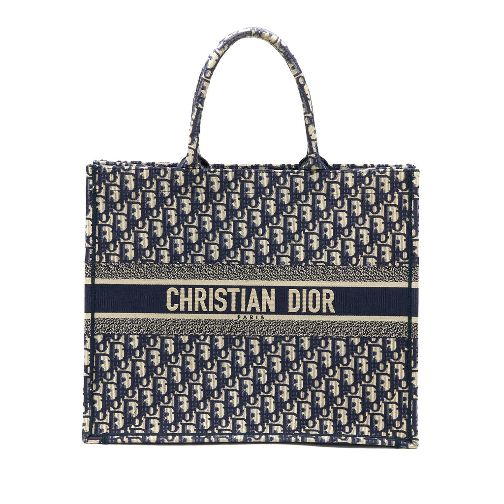 DIOR LARGE BOOK TOTE BLUE BLUE OBLIQUE JACQUARD