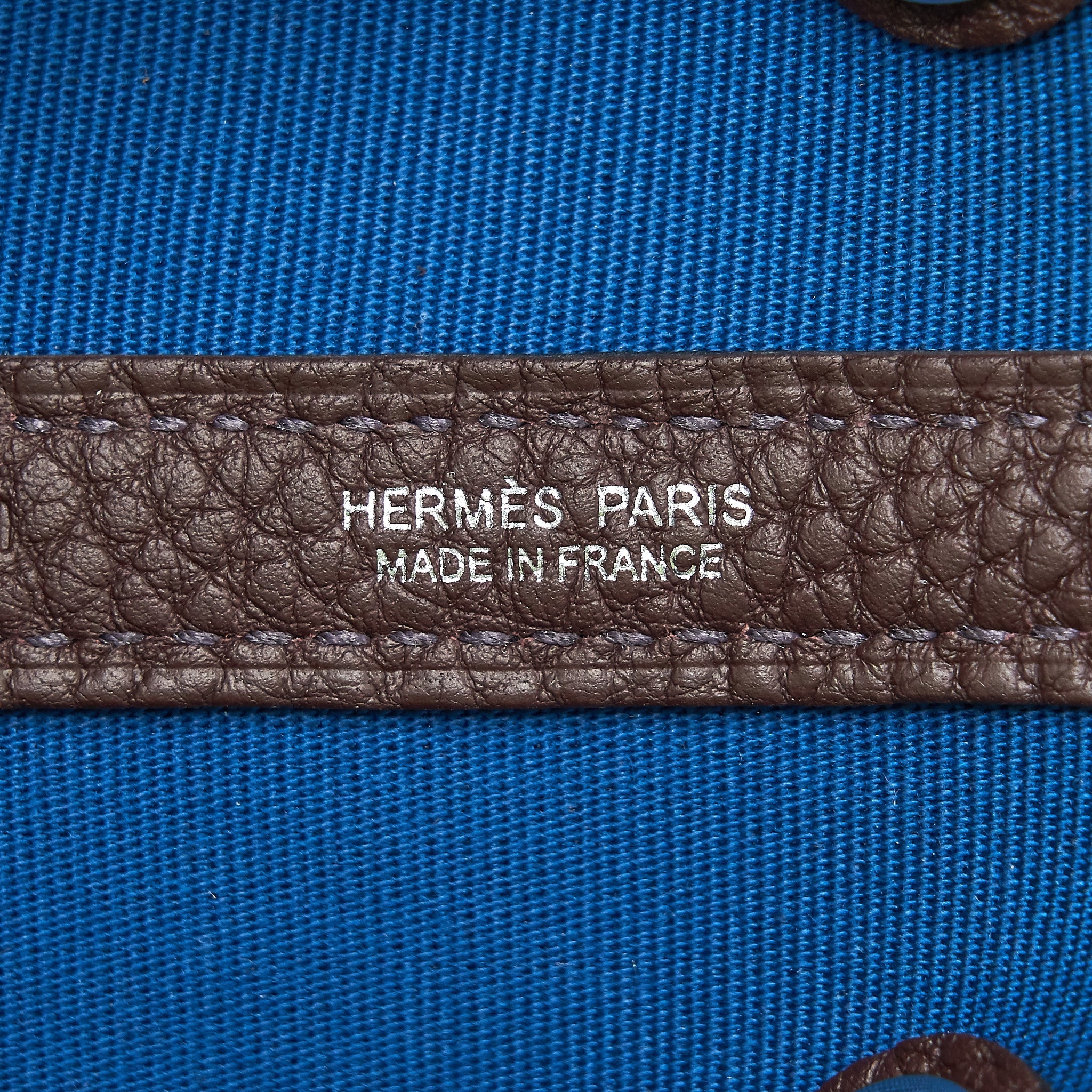 HERMES GARDEN PARTY 30 VERSO BAG, ALEZAN / BLUE OUTREMER/ ROUGE SELLIER