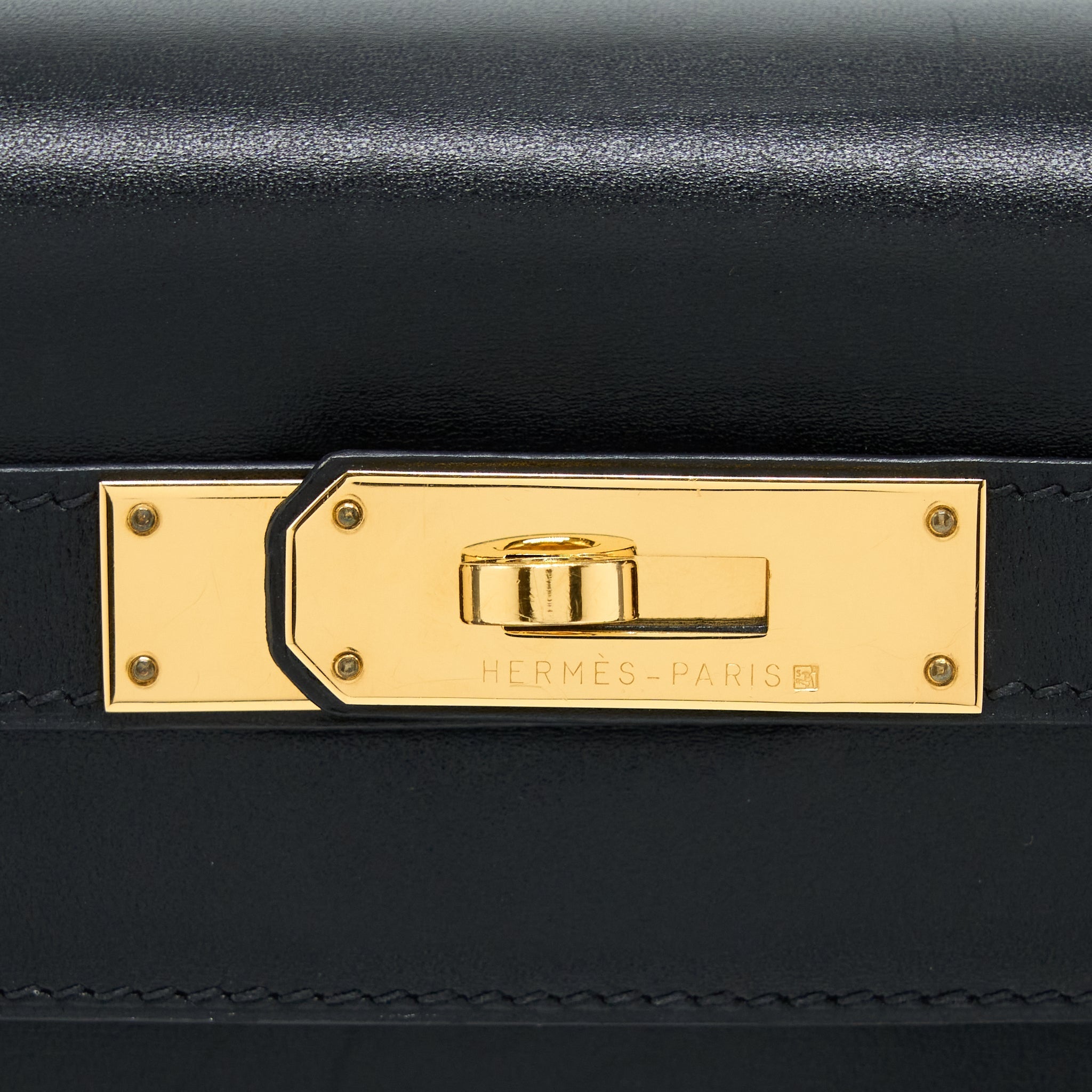 HERMES VINTAGE KELLY 28 BOX BLACK GHW