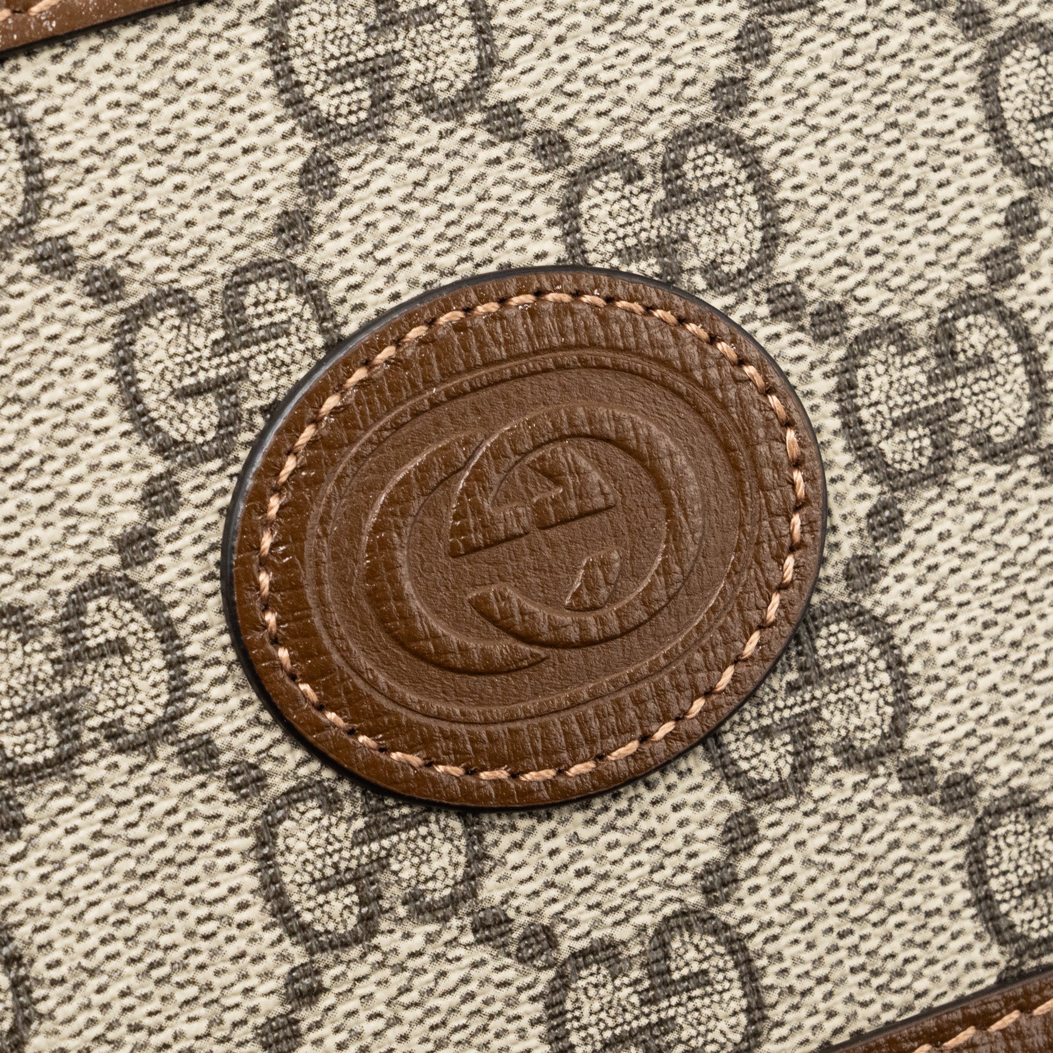 GUCCI MINI CROSSBODY BOX BAG INTERLOCKING GG SUPREME CANVAS / LEATHER GHW