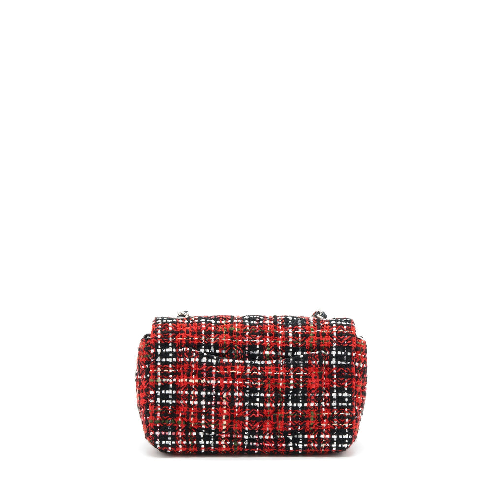 CHANEL MINI RECTANGULAR FLAP BAG TWEED RED/ BLACK SHW