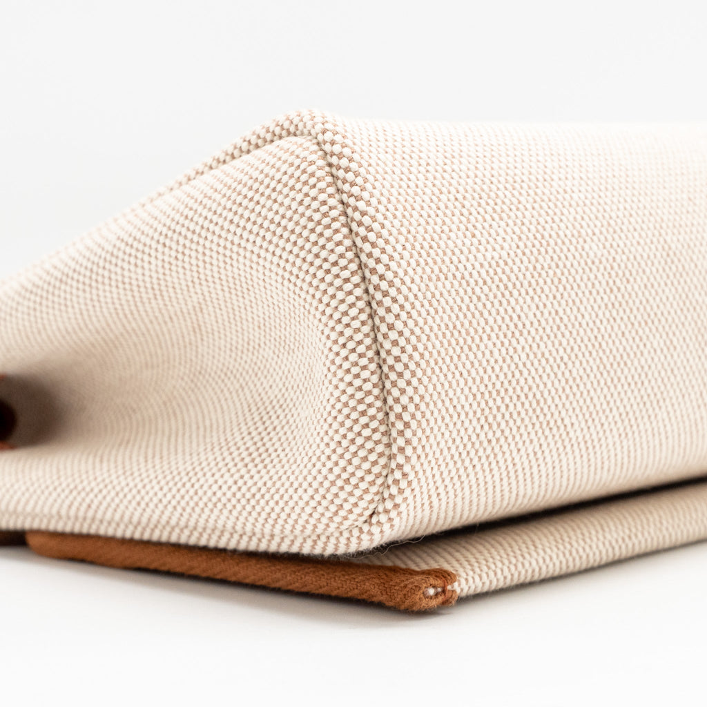 HERMES HERBAG MINI CANVAS/HUNTER LEATHER ECRU-BEIGE/ FAUVE GHW