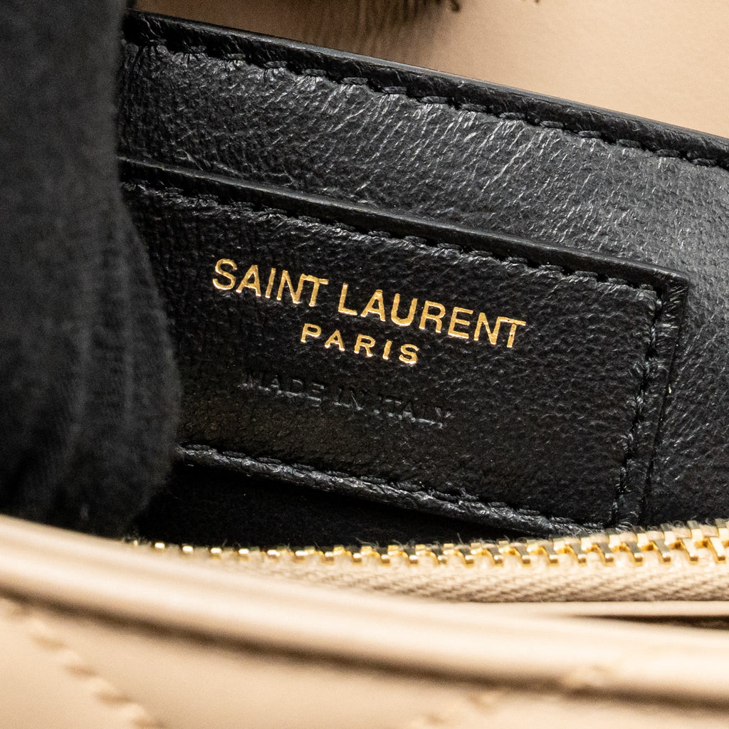 SAINT LAURENT / YSL SMALL LOU LOU SHOULDER BAG CALFSKIN BEIGE GHW