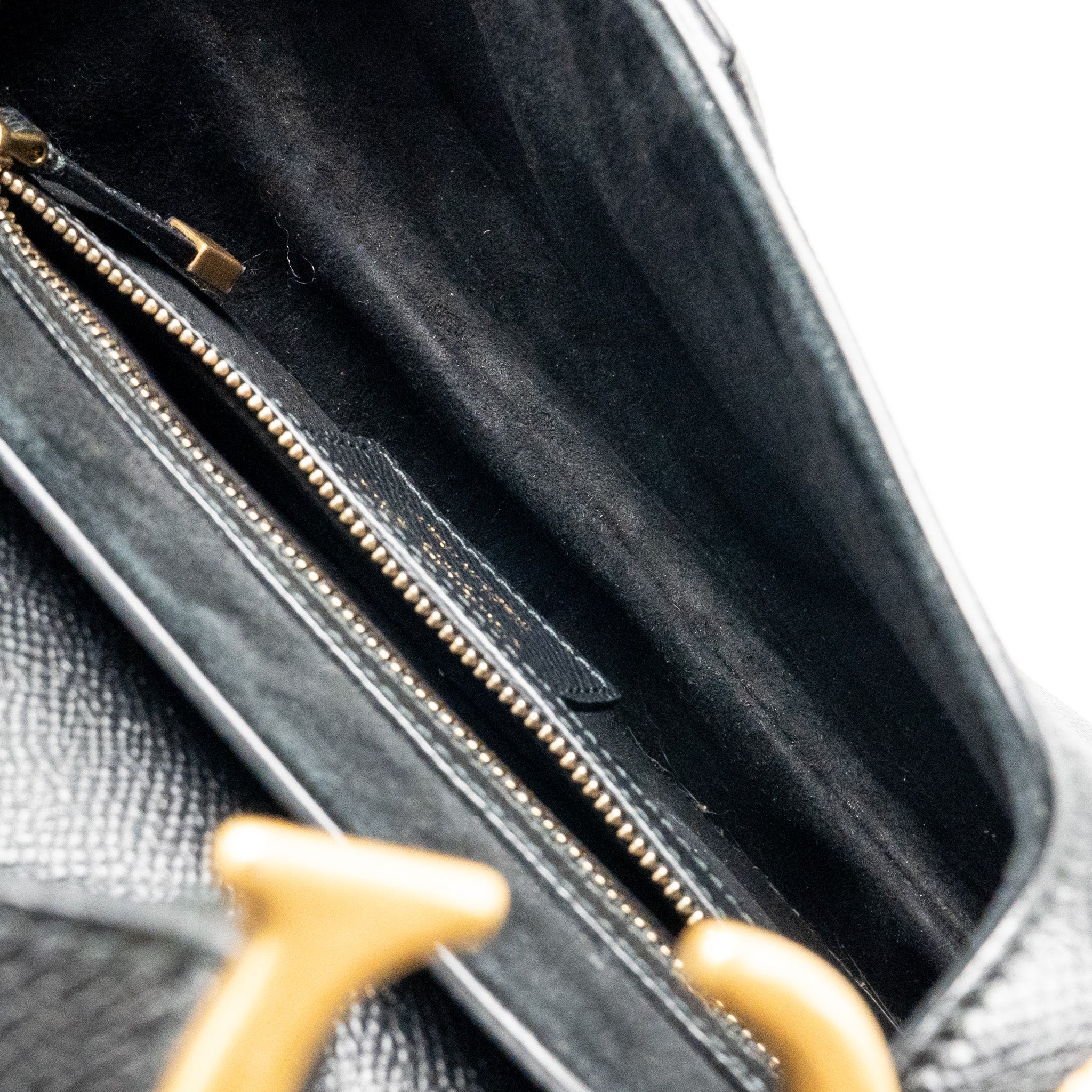 DIOR SADDLE BAG WITH STRAP GRAINED CALFSKIN BLACK GHW