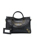 BALENCIAGA EDGED CITY BAG GOATSKIN BLACK GHW