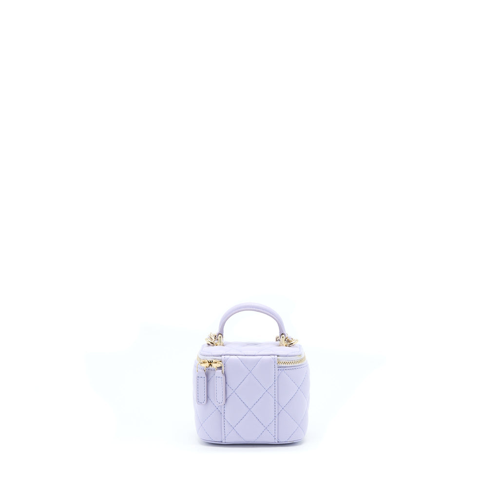 CHANEL TOP HANDLE MINI VANITY CASE LIGHT PURPLE LGHW