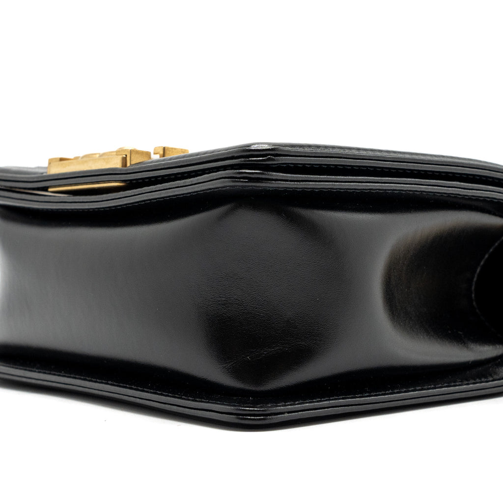 CHANEL MINI SQUARE BOY BAG LIMITED EDITION CALFSKIN BLACK GHW (MICROCHIP)