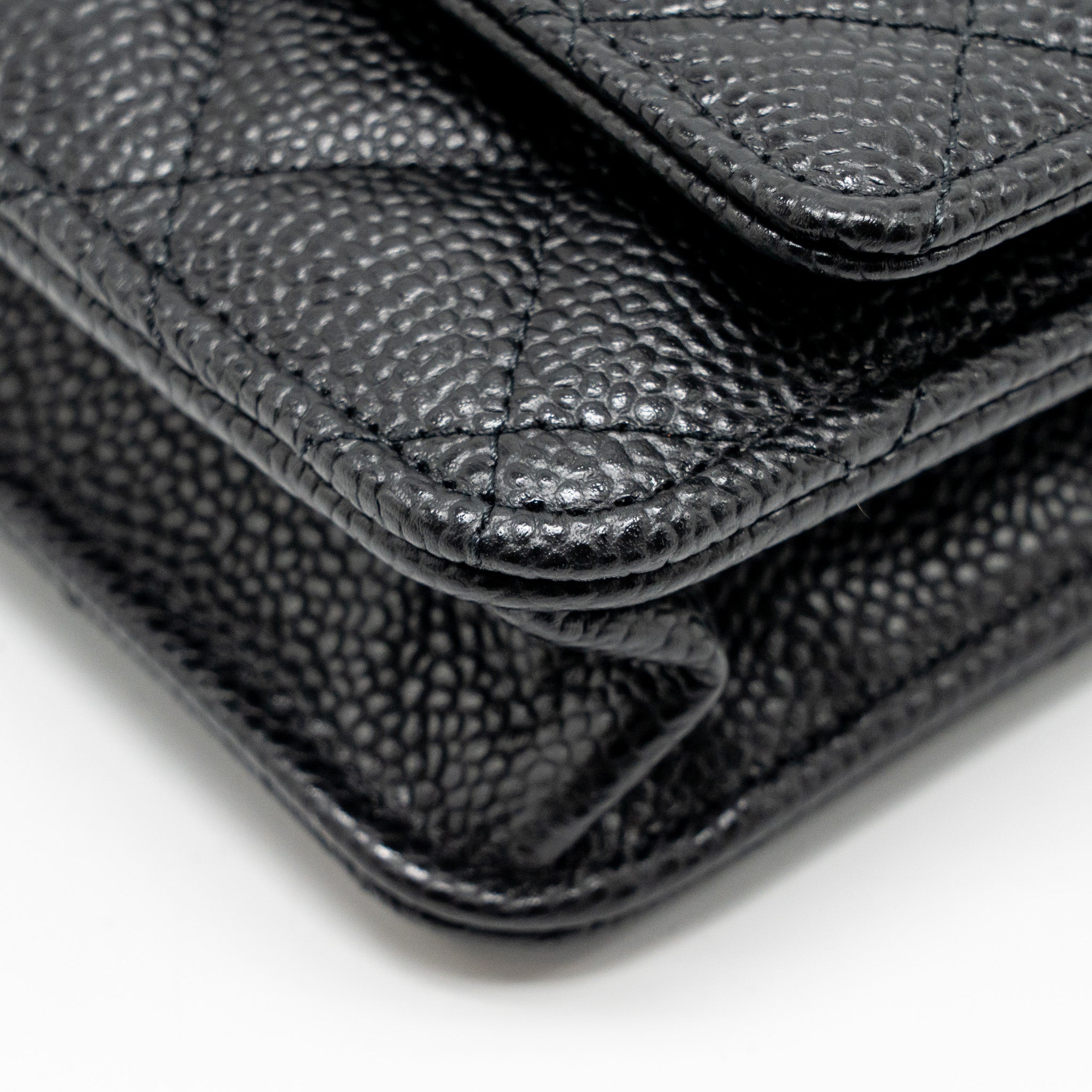 CHANEL CLASSIC WALLET ON CHAIN CAVIAR BLACK GHW (MICROCHIP)