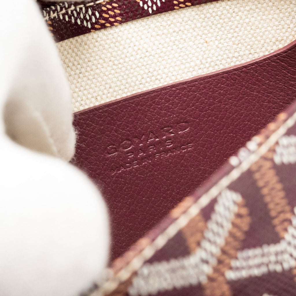 GOYARD PLUMET WALLET CLUTCH GOYARDINE CANVAS/LEATHER BURGUNDY SHW