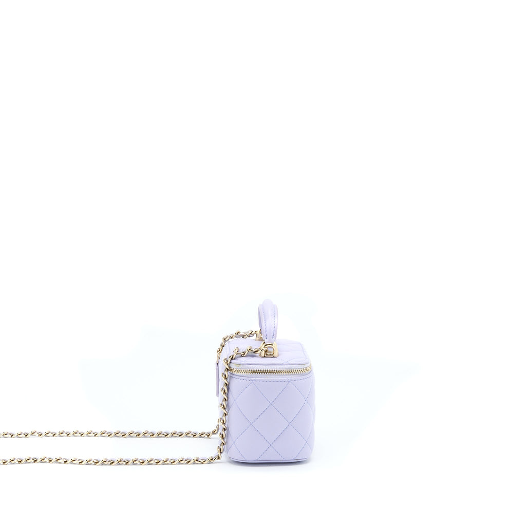 CHANEL TOP HANDLE MINI VANITY CASE LIGHT PURPLE LGHW