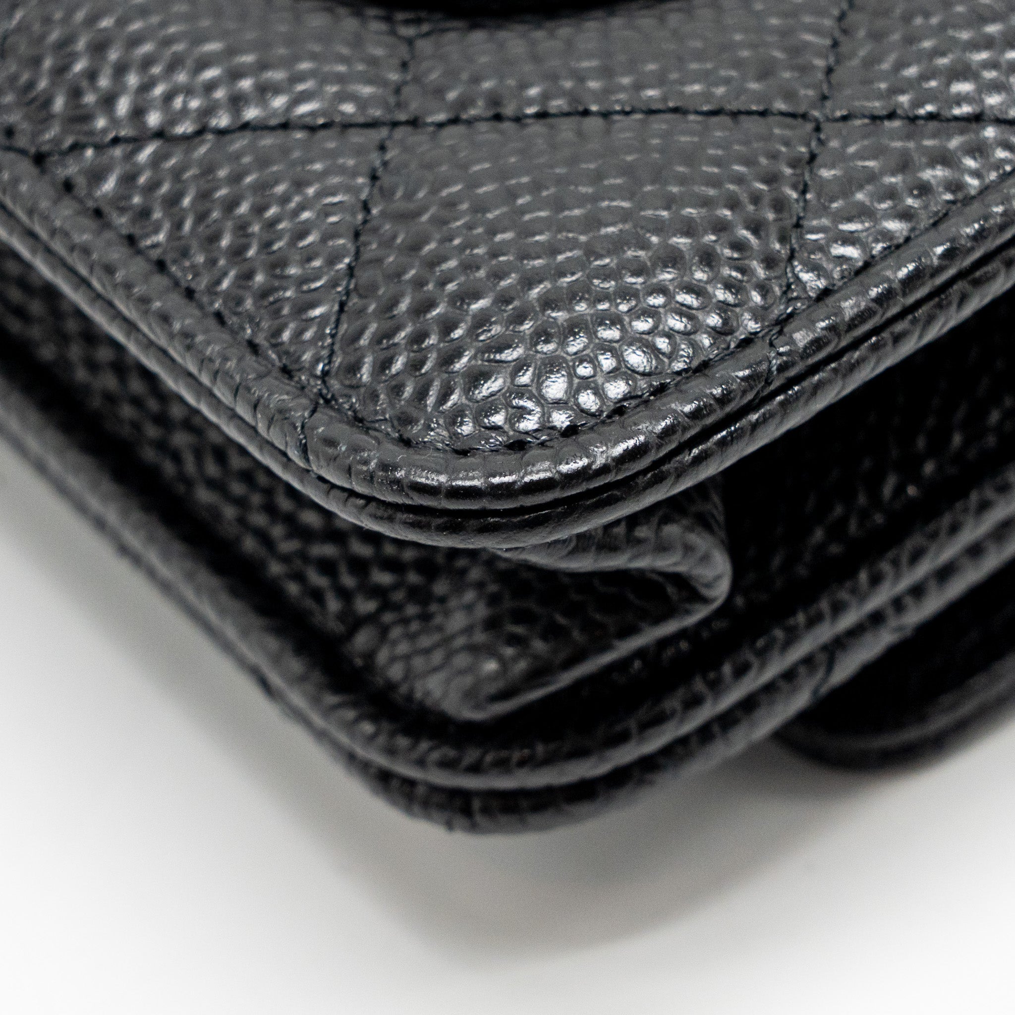 CHANEL CLASSIC WALLET ON CHAIN CAVIAR BLACK GHW (MICROCHIP)