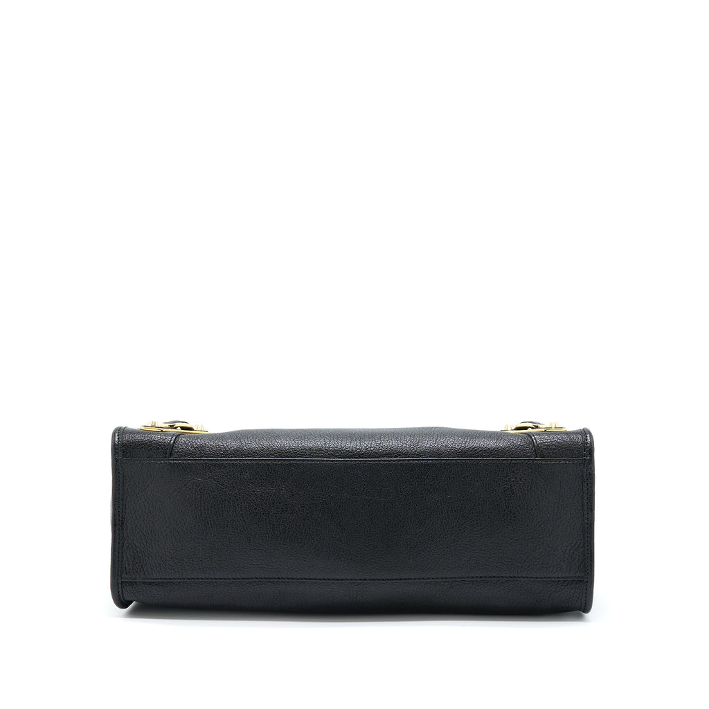BALENCIAGA EDGED CITY BAG GOATSKIN BLACK GHW