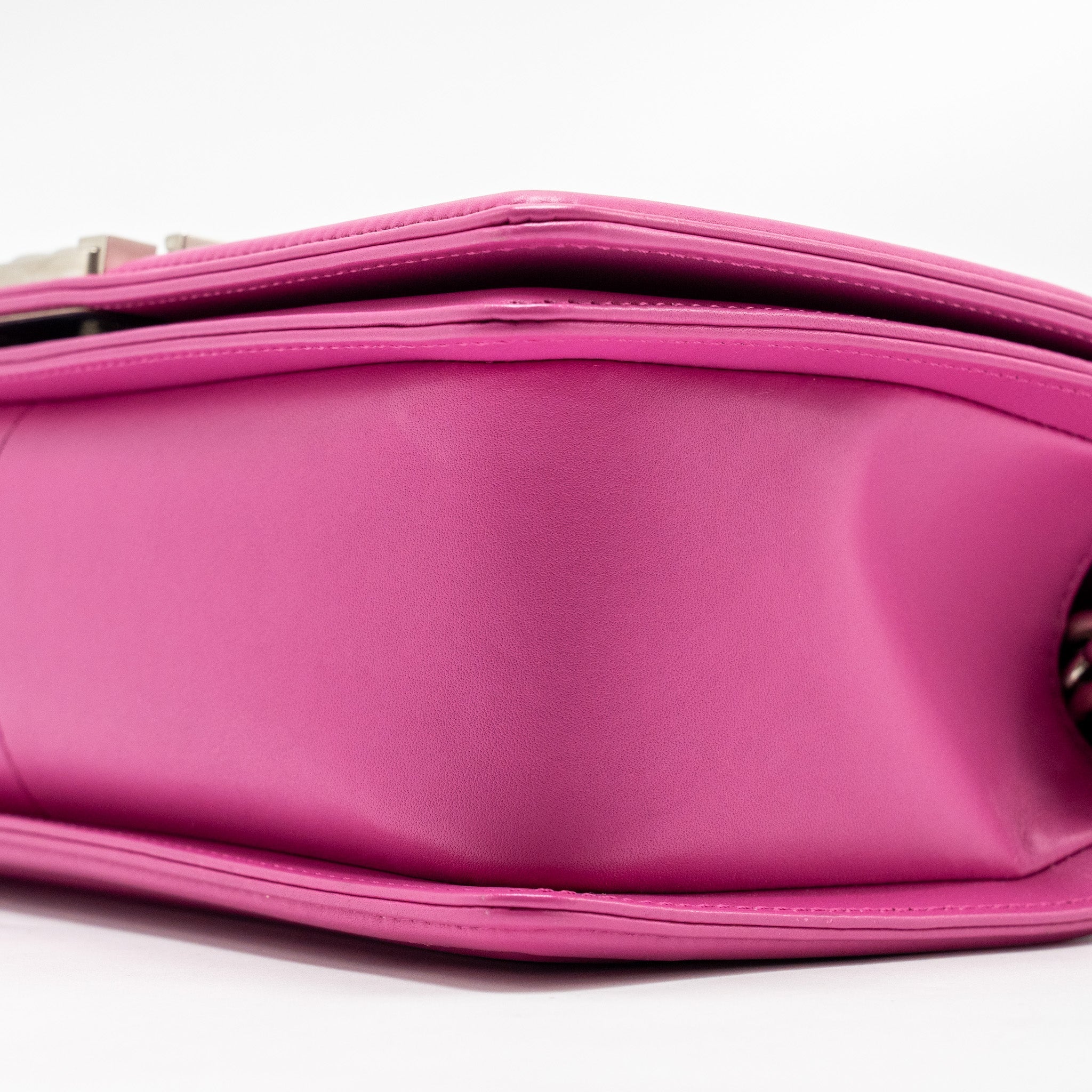 CHANEL MEDIUM BOY FLAP BAG PYTHON PINK BRUSHED SHW