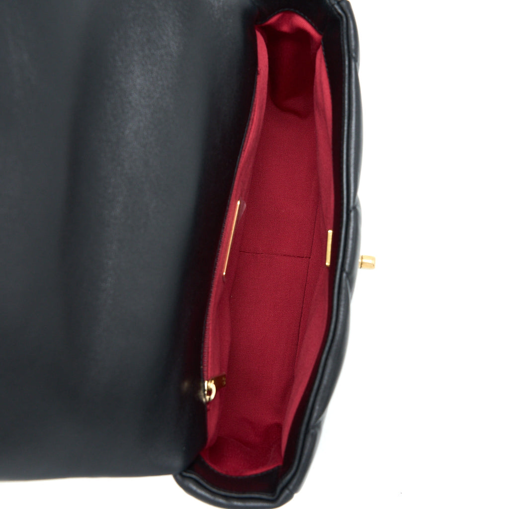 CHANEL SMALL 19 BAG LAMBSKIN BLACK MULTICOLOUR HARDWARE (MICROCHIP)