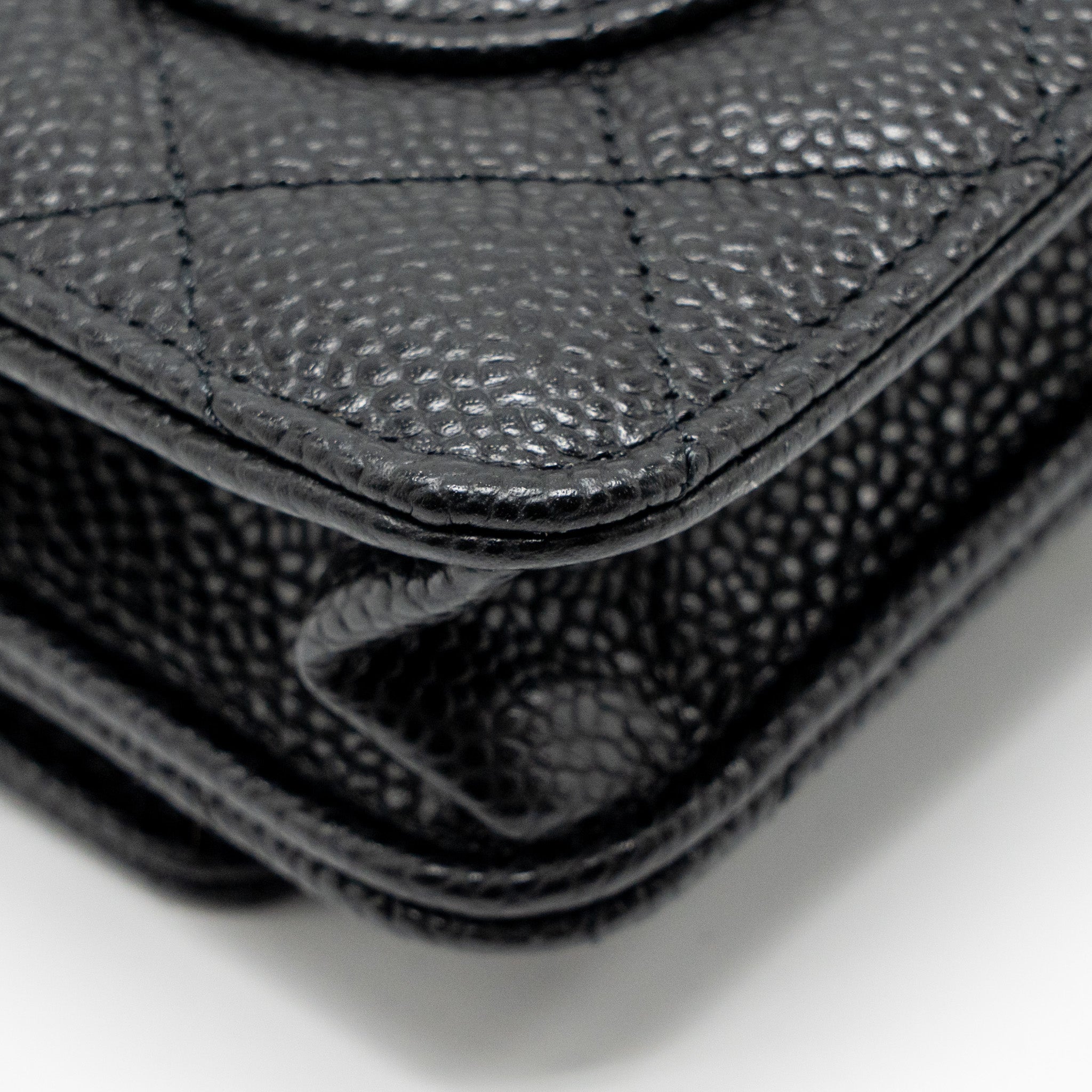 CHANEL CLASSIC WALLET ON CHAIN CAVIAR BLACK GHW (MICROCHIP)