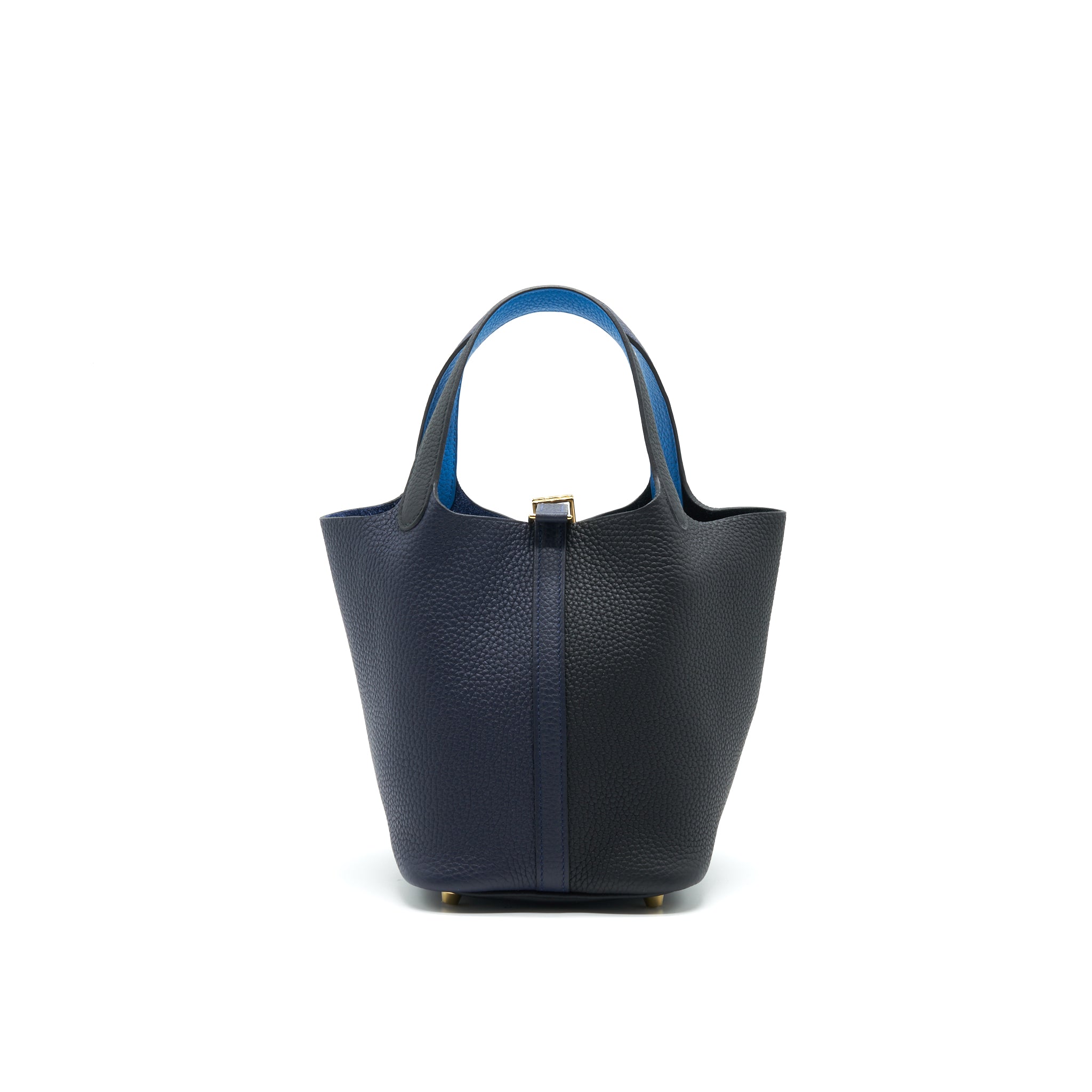 HERMES PICOTIN 18 LOCK BAG BLEU NUIT, NOIR, BLEU FRIDA