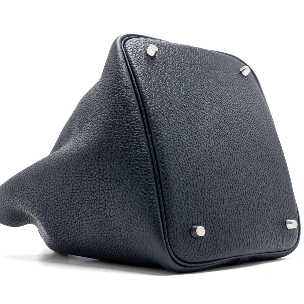 HERMES PICOTIN 22 LOCK BAG CLEMENCE/ SWIFT BLUE NUIT / BLUE FRANCE SHW