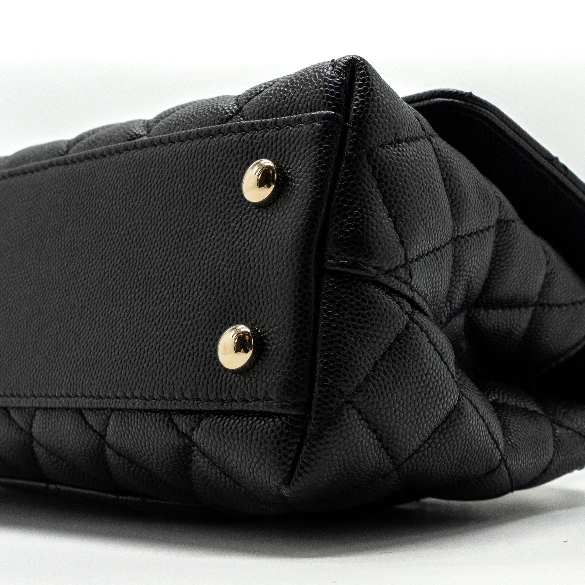 CHANEL SMALL COCO HANDLE CAVIAR BLACK LGHW (MICROCHIP)