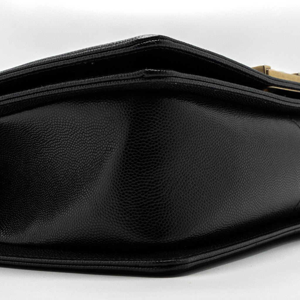 CHANEL MEDIUM CLASSIC BOY BAG CAVIAR BLACK GHW